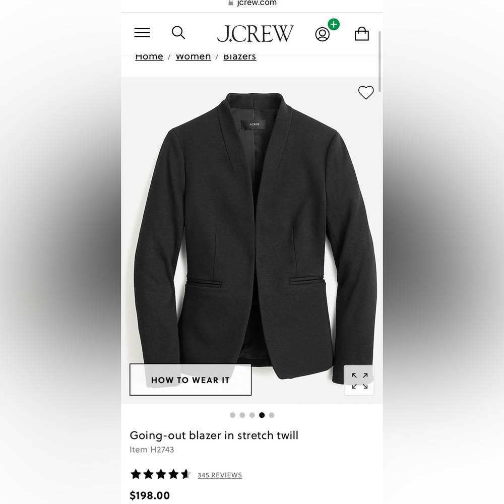 J. Crew 365 going out blazer in black